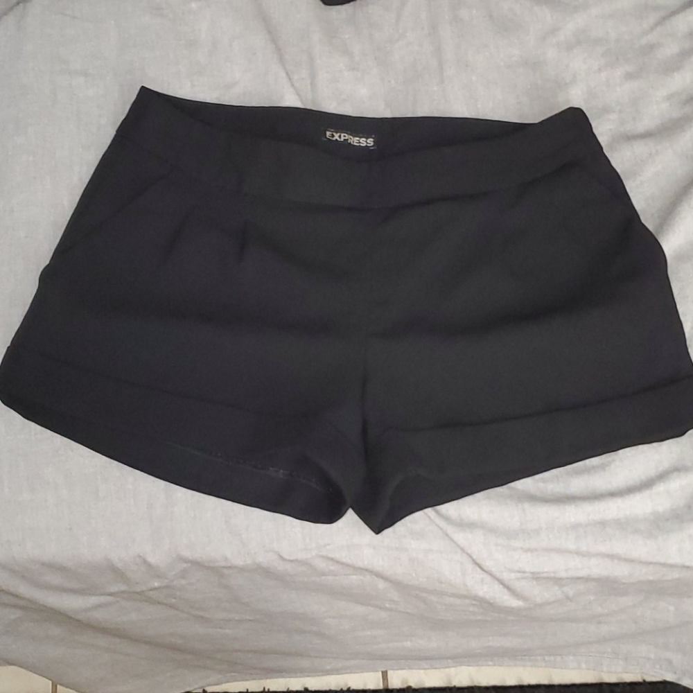Express Black Pleaded Dress Shorts .Size 2.